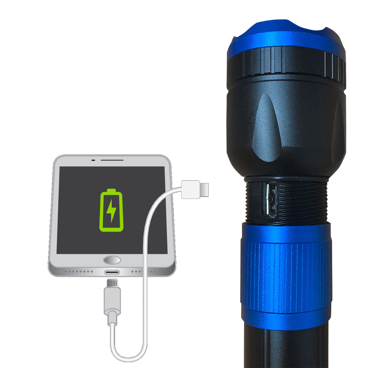 3400 Lumen HD USB Rechargeable Flashlight with Powerbank
