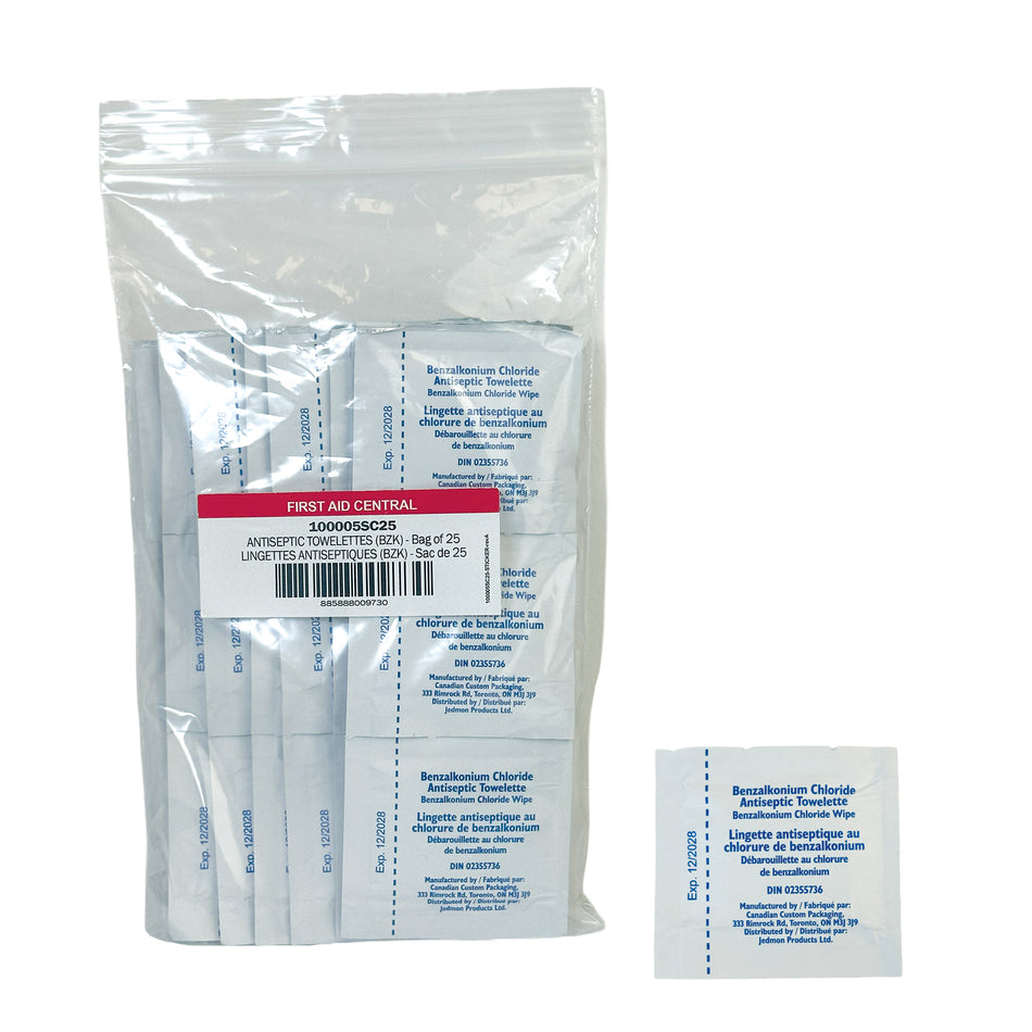 Benzalkonium Chloride Antiseptic Towelettes (FAC), 25/Bag SmartCompliance Refill
