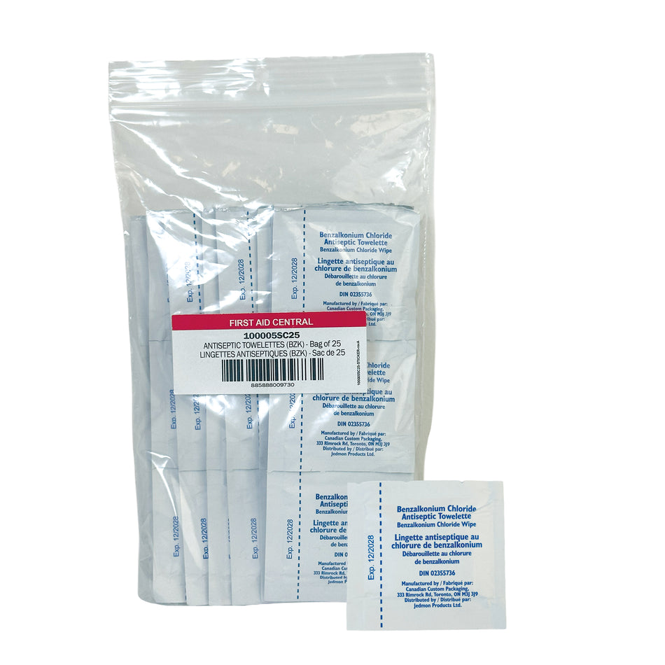 Benzalkonium Chloride Antiseptic Towelettes (FAC), 25/Bag SmartCompliance Refill