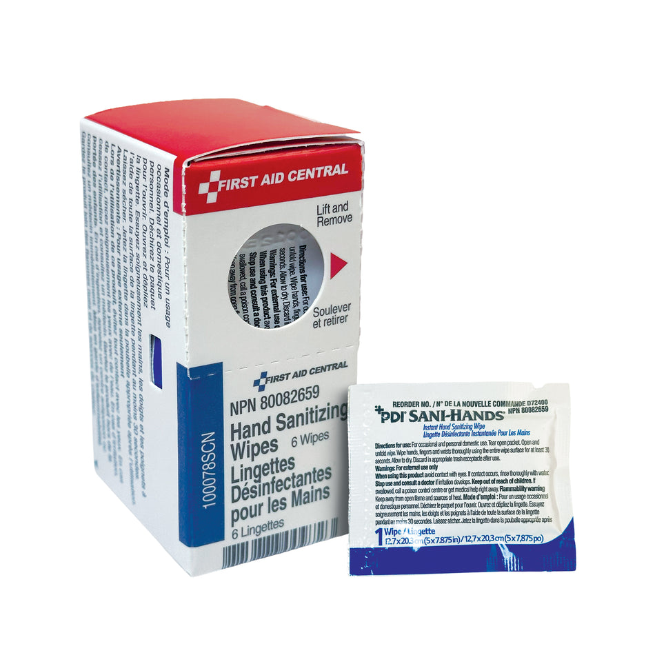 Hand Sanitizing Towelettes, 6 per Box, SmartCompliance Refill