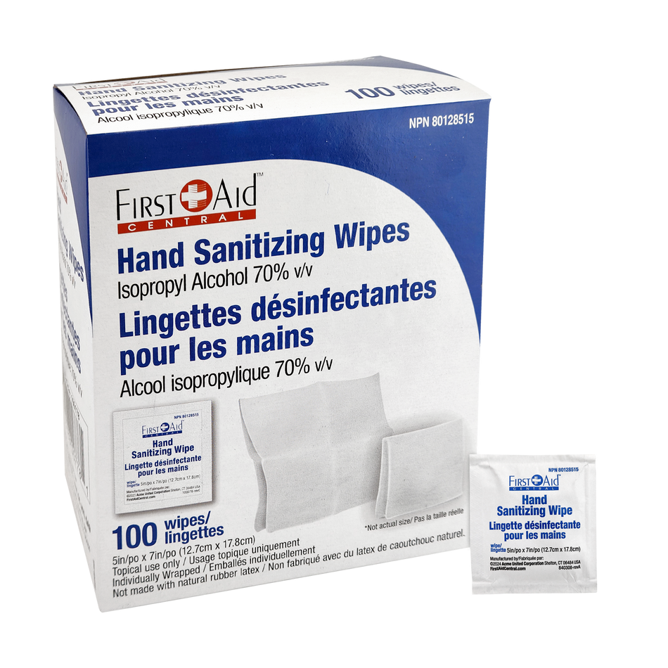 Lingettes désinfectantes pour les mains