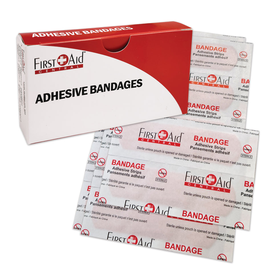 3/4" x 3" Sterile Plastic Adhesive Bandages (100/Box)
