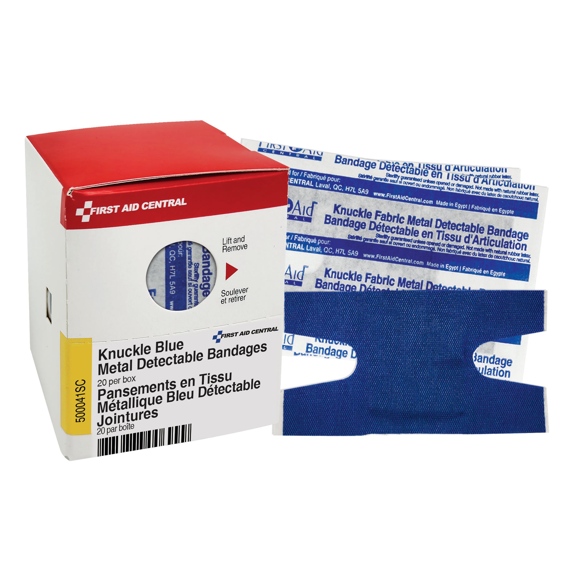 Knuckle Blue Detectable Bandages, 20 per Box, SmartCompliance Refill ...
