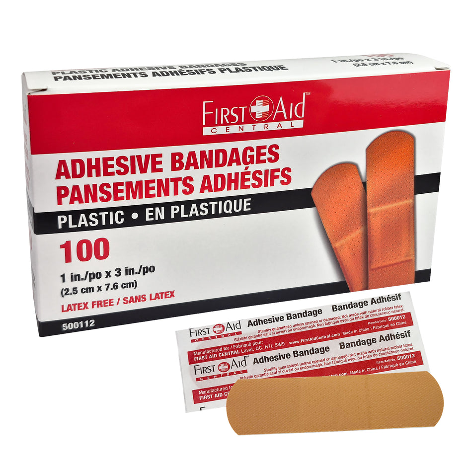 Adhesive Plastic Bandages, Box of 100