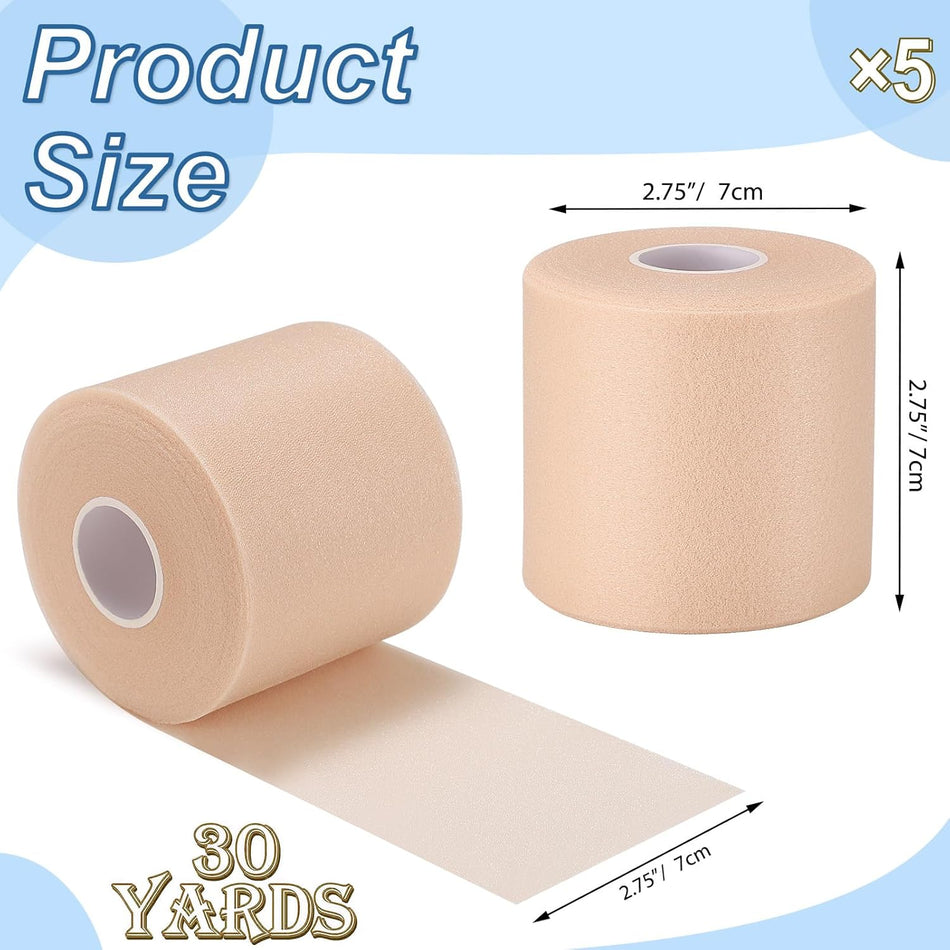 Foam Underwrap Tape, 7cm x 27m Elastic Pre Wrap Athletic Tape