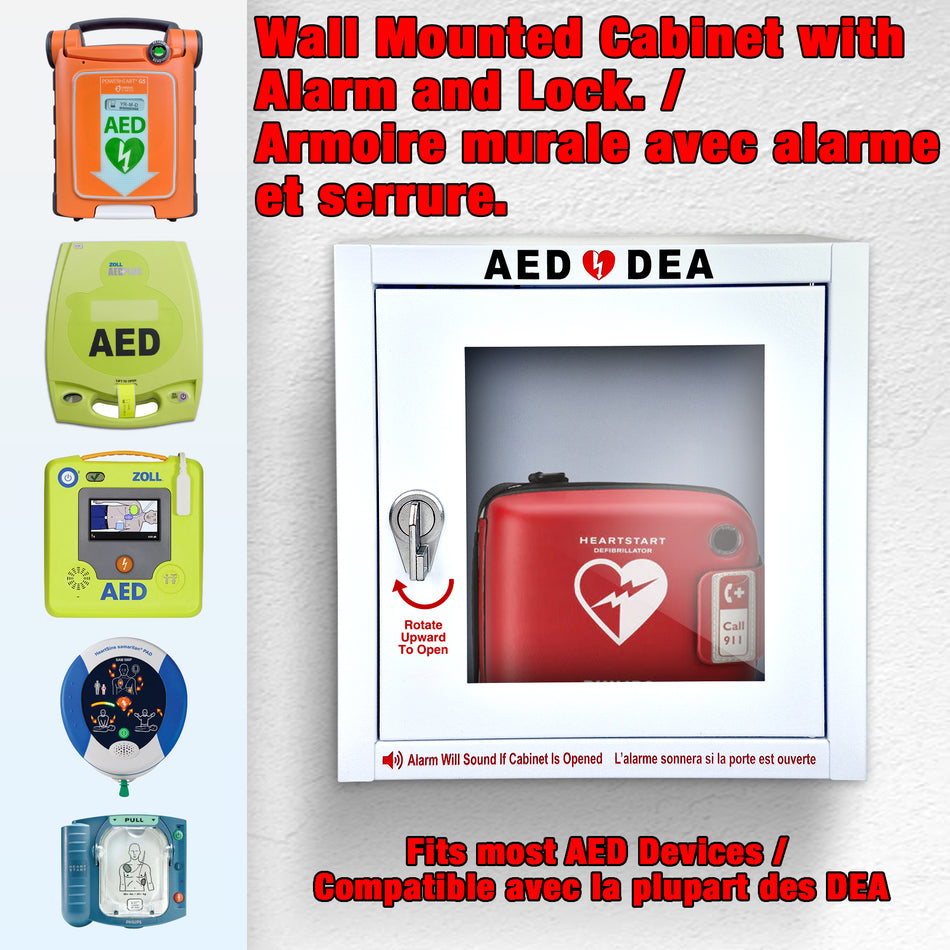 AED Wall Cabinet – Surface Mount with 90dB Door Alarm