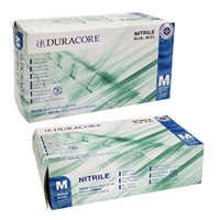 DURACORE, Gants d'examen médical en nitrile bleu, 3 mil (boîte de 100)