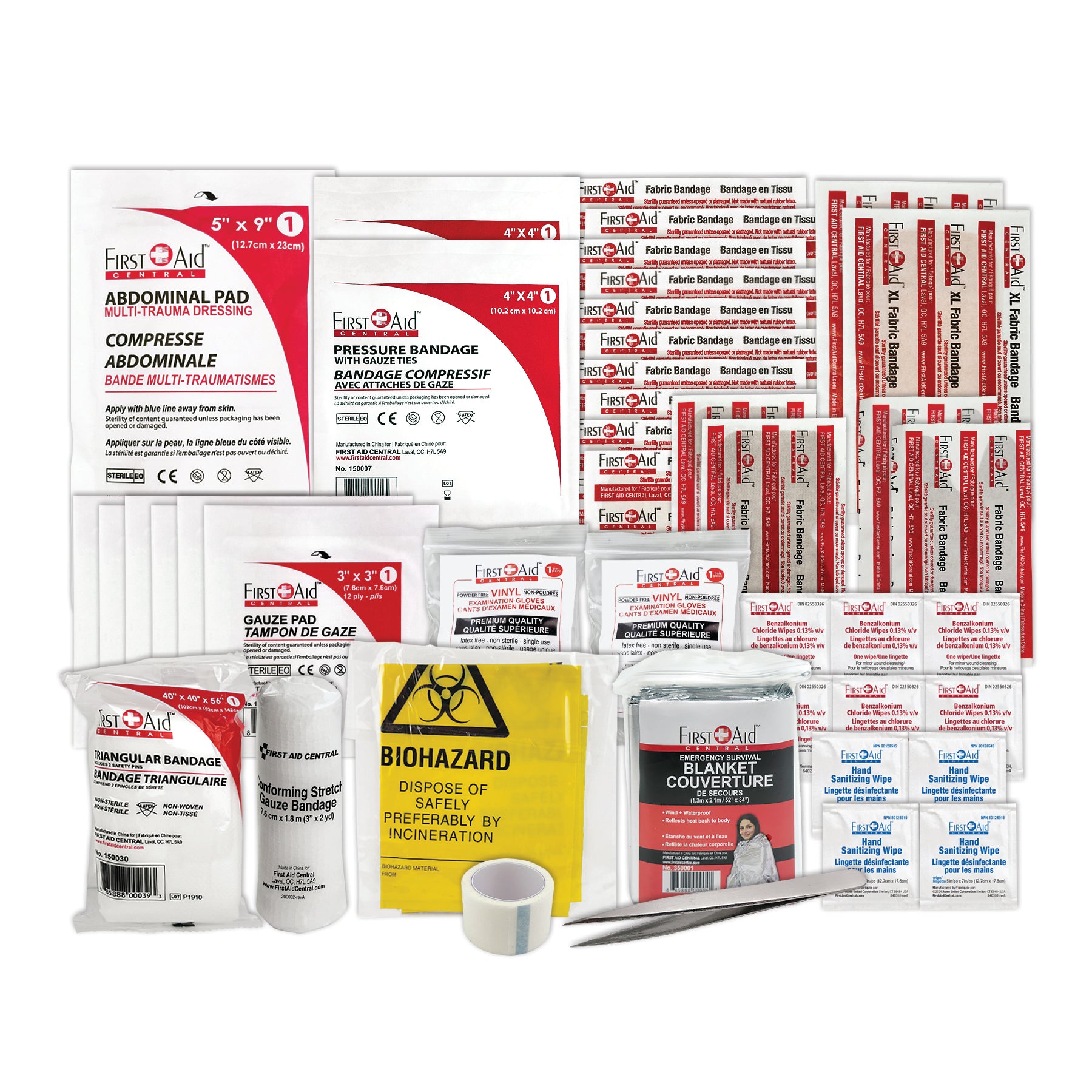 Type 1 First Aid Kit - CSA Z1220-24 Requirements (Qc and Nova