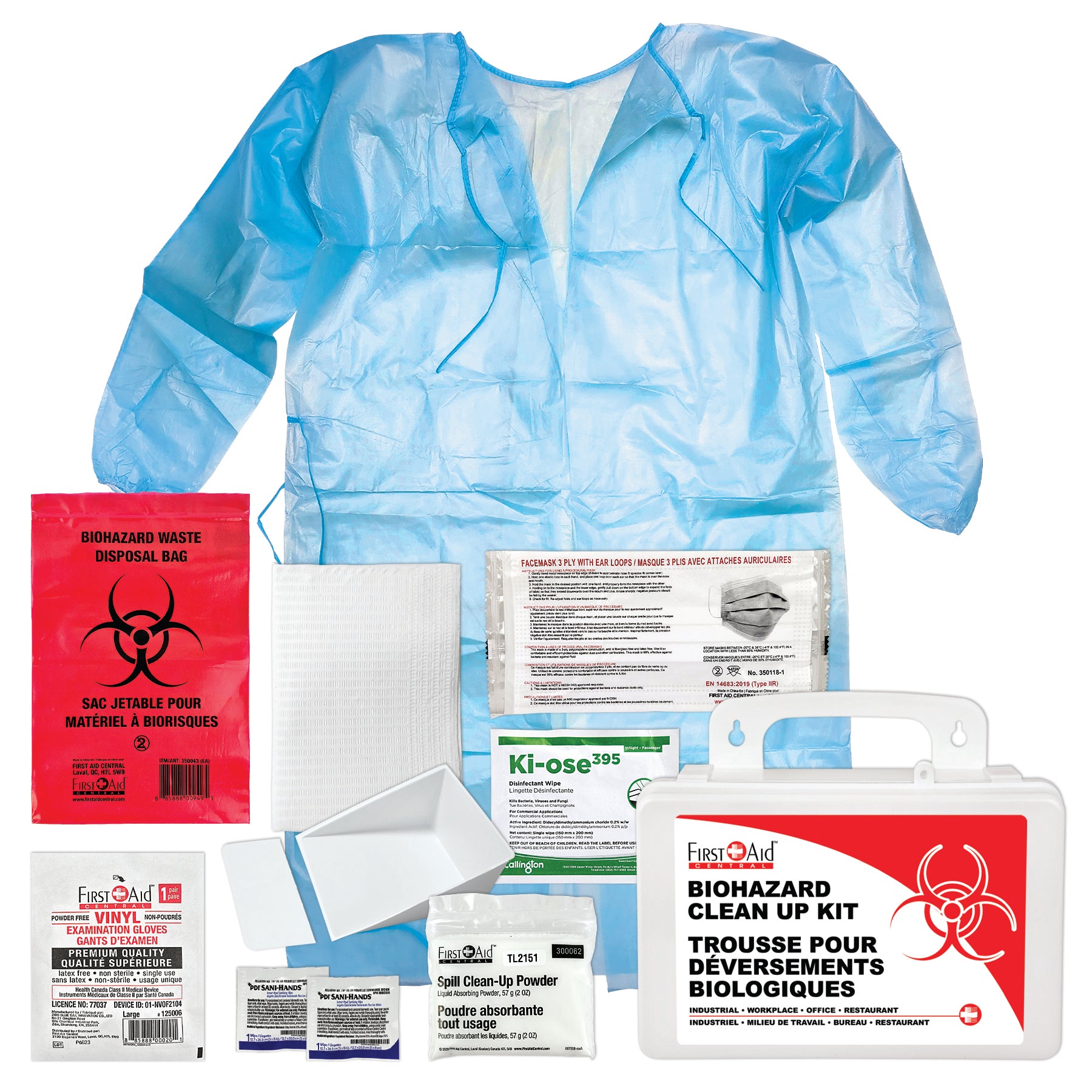 Deluxe Biohazard Spill Clean-up Kit – First Aid Central