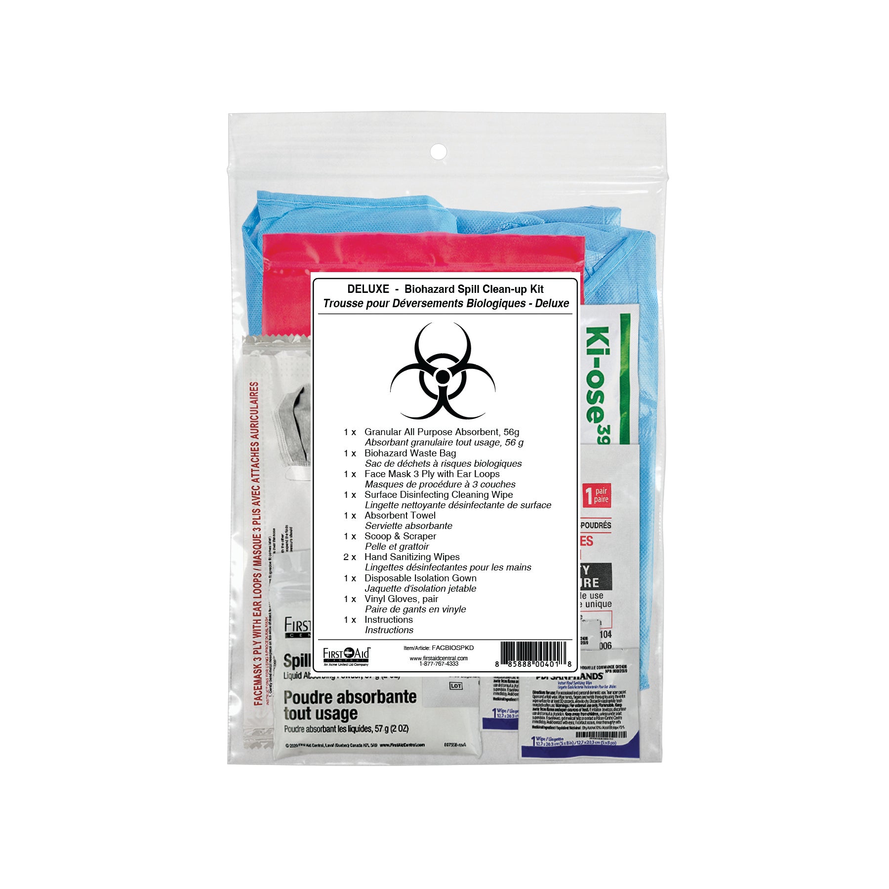 Deluxe Biohazard Spill Clean-up Kit – First Aid Central